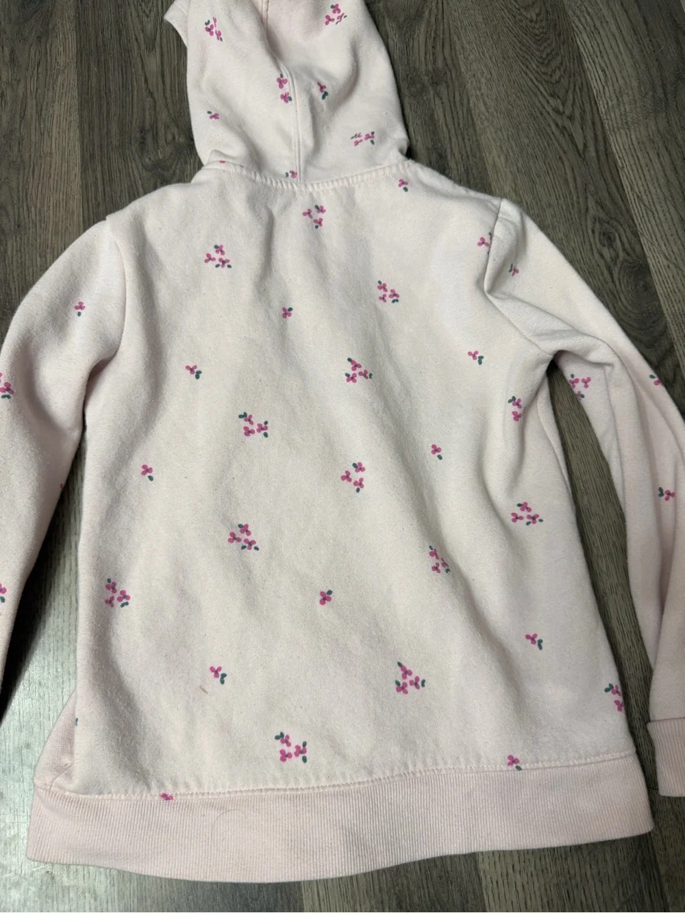 Girls' Light Pink Floral Zip Hoodie and matching sweatpants